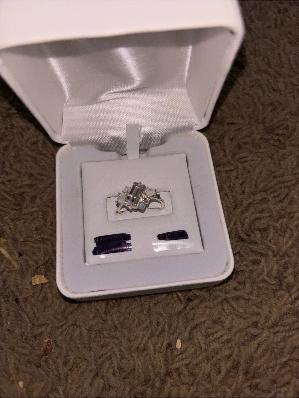 Kohl's Silver Clear Crystal Floral Cocktail Ring